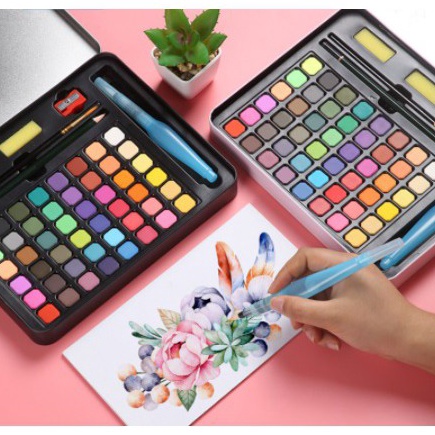 

KODE Q25T 3648 Waterlor Set Cat Air Set Bonus Kuas dan Kertas Gambar Cat Air Padat Solid Waterlor Set 36 48 Warna Cat Air