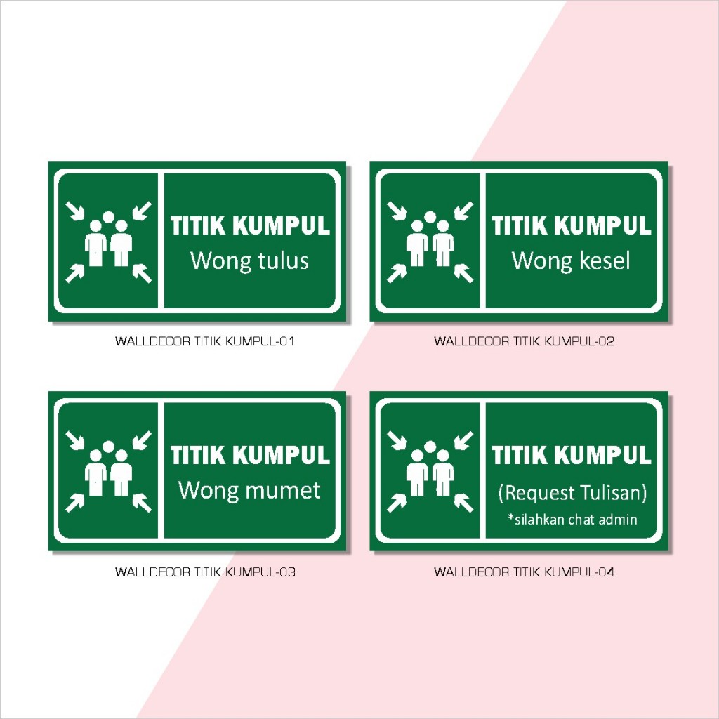 PSO Hiasan Dinding Rumah Pajangan Dekorasi Walldecor Titik Kumpul Custom Tulisan 15x24cm