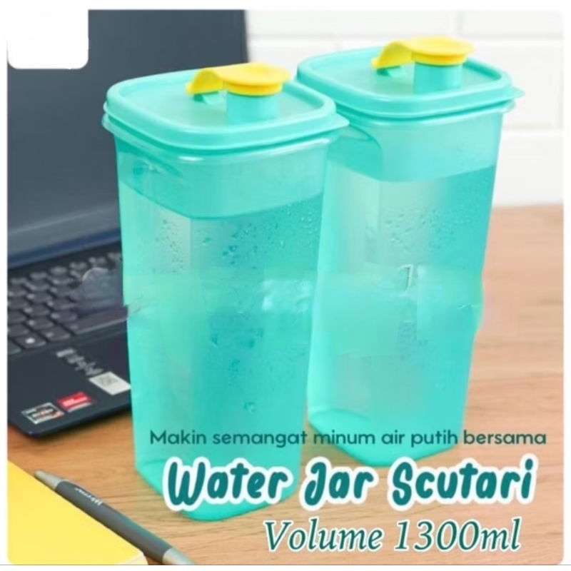 Botol minum kulkas tempat air kotak serbaguna wadah teko 1300ml