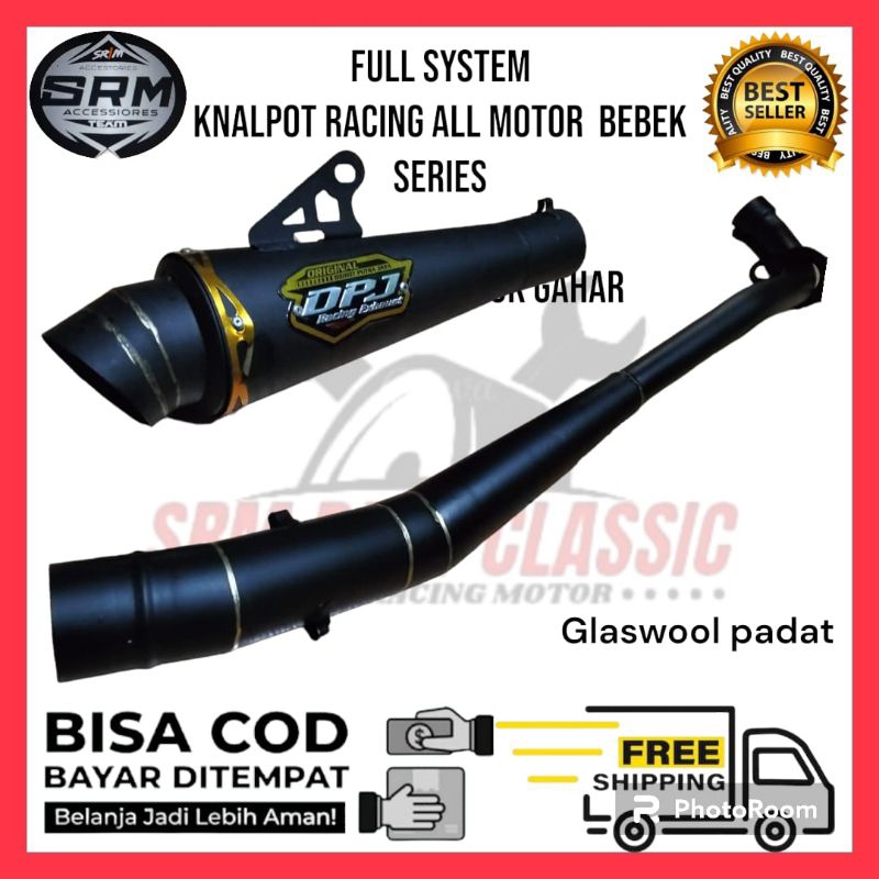 KNALPOT RACING DPJ HITAM ALL MOTOR BEBEK SMASH SHOGUN SUPRA JUPITER REVO LAMA DLL