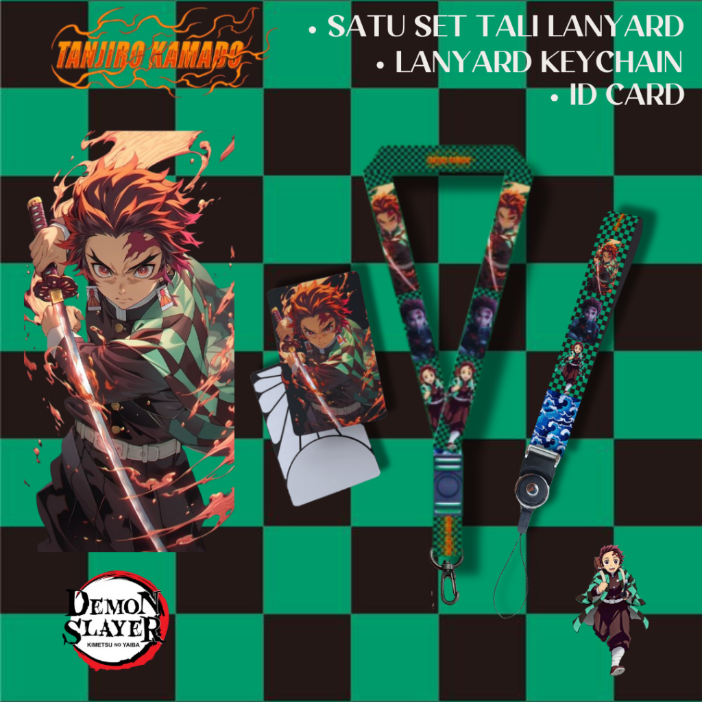 

STRAP LANYARD ID CARD Demon Slayer Tanjiro Kamado Gantungan Kunci Tali ID Card Name Tag