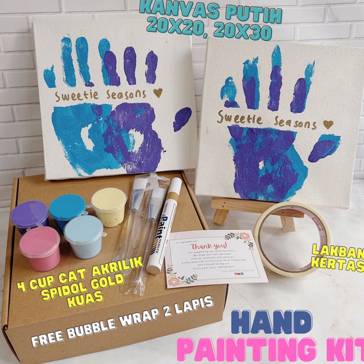 

Kejutan Meriah DIY Hand Painting Kit Canvas Putih By Sweetie Seasons Kanvas Cap Tangan Couple Canvas Lukis