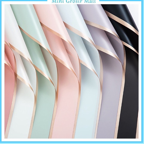 

Super Bintang Flower Wrapping Paper Varian List Gold Line Emas Kertas Buket Bunga Cellophane Florist Goldline 1 PACK 2PCS