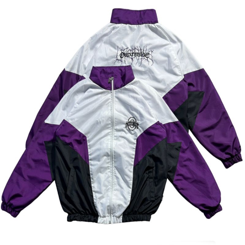 Jaket Retro Taslan Sport Kombinasi Unisex Distro