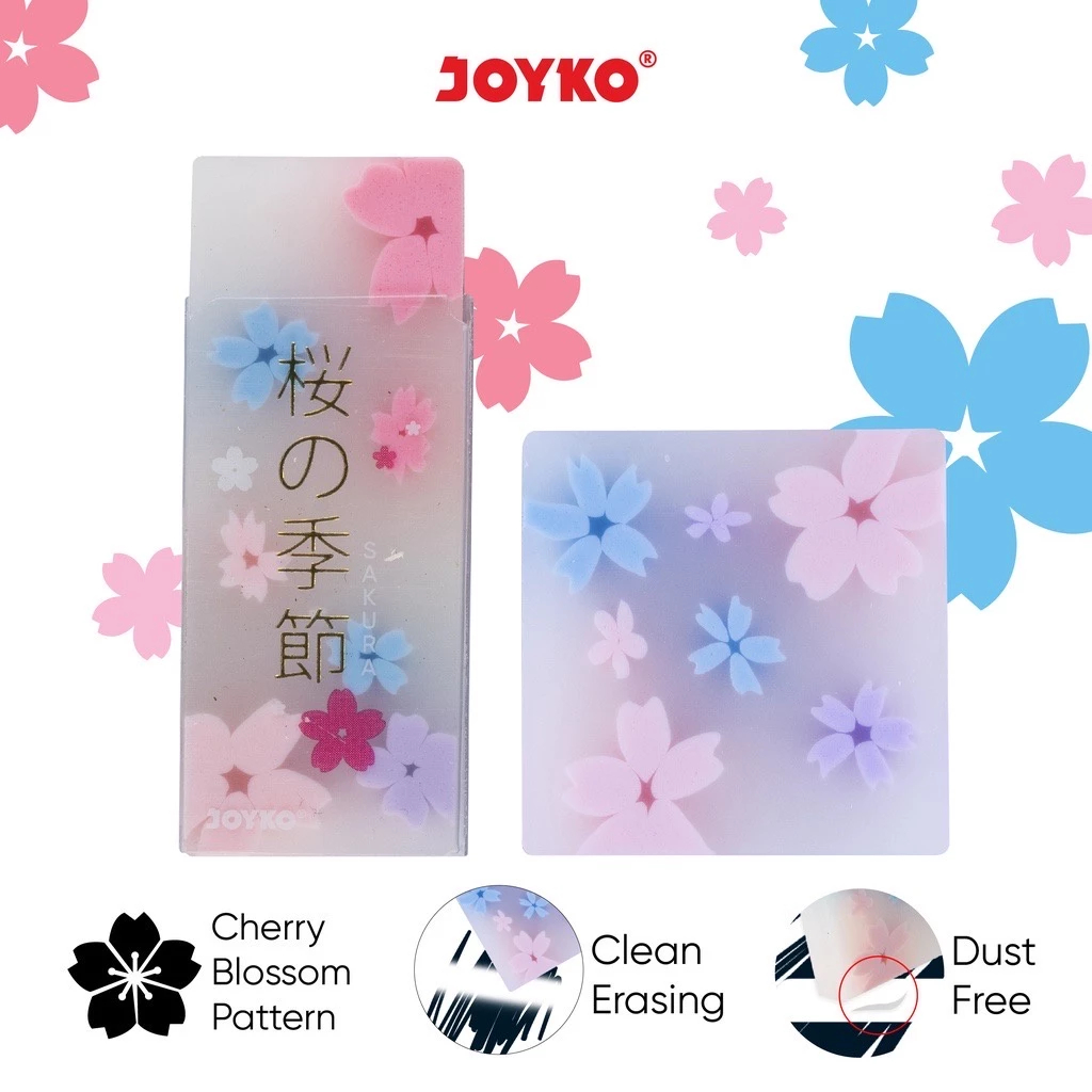 

Penghapus Joyko Sakura ER-121 ER-124 setip stip Eraser hapusan pensil jepang kokeshi bunga Cherry blossoms