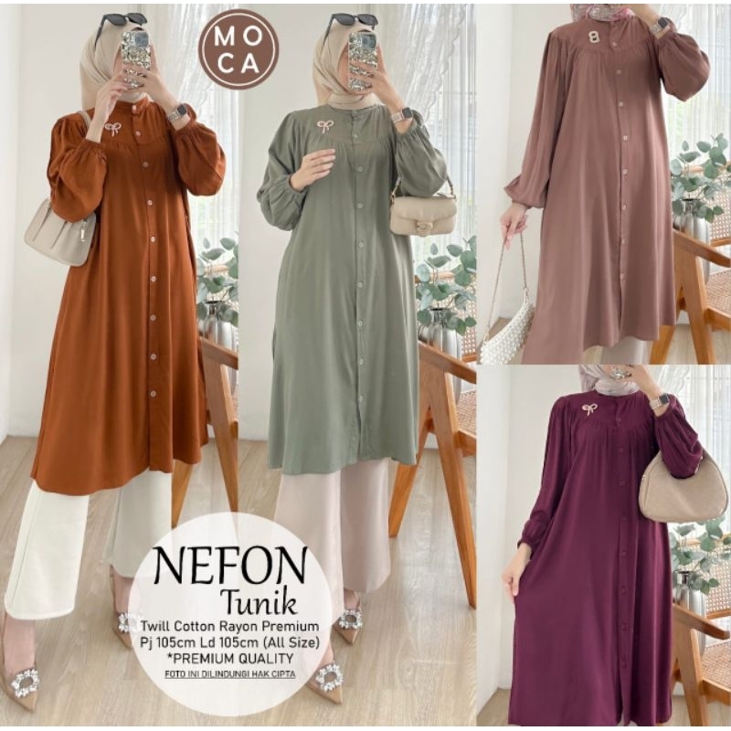 (MOCA) TUNIK KATUN RAYON TWILL POLOS ATASAN TUNIK WANITA TUNIK RAYON POLOS / NEFON