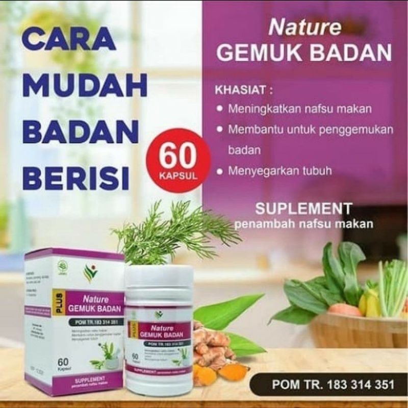Nature Gemuk Badan Isi 60 Kapsul - Suplemen Gemuk Badan - terimaberkah