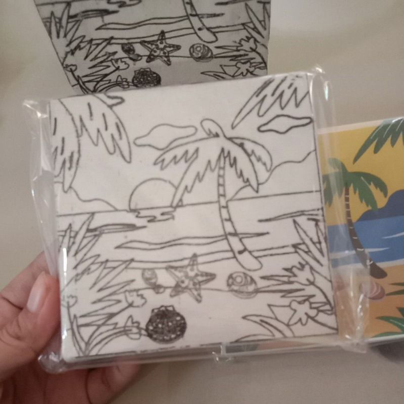 

kanvas lukis sketsa 10x10 pesisir pantai