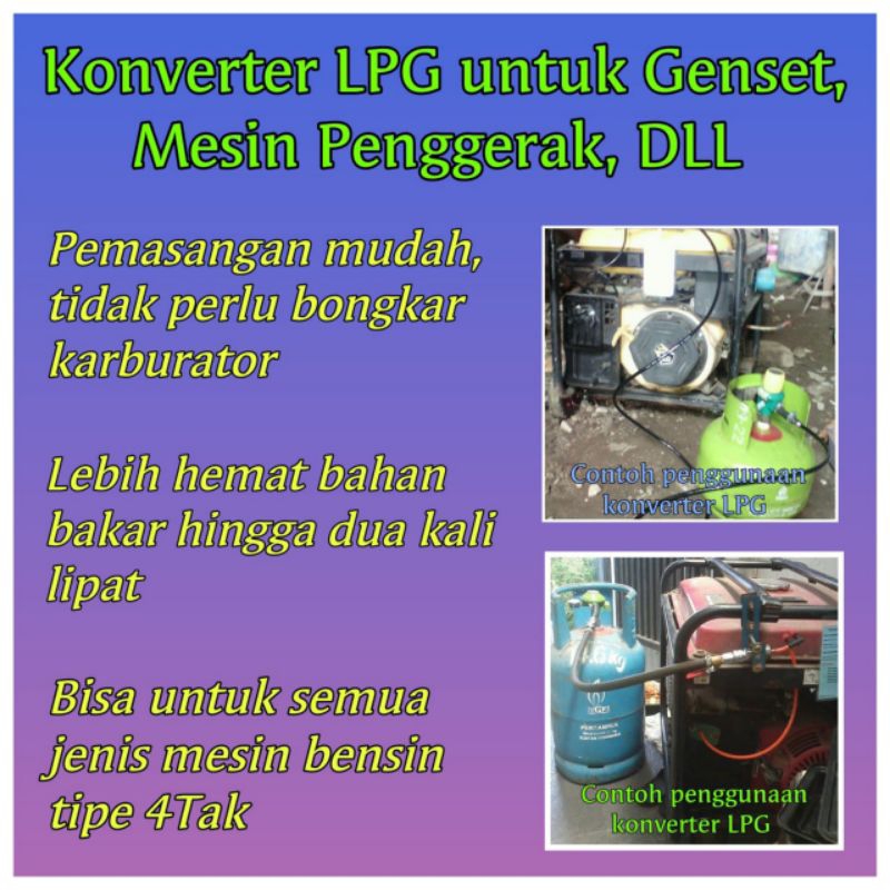 Konverter LPG untuk genset, mesin penggerak, Alkon, DLL