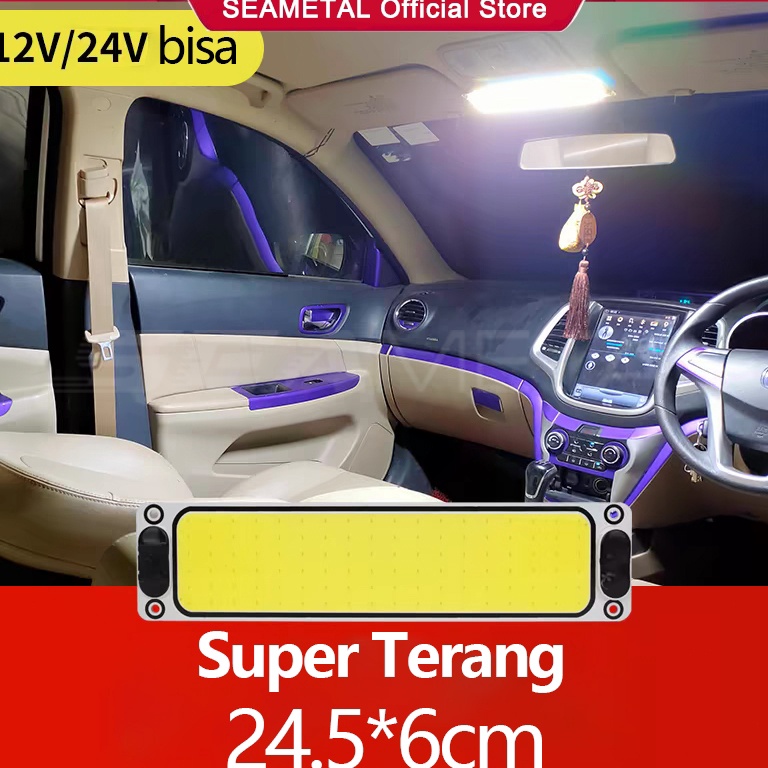 TERMURAH SEAMETAL Kabin Mobil Plafon Baca Led Cob Super Terang 12V 24V Universal Untuk Plafon Kabin 
