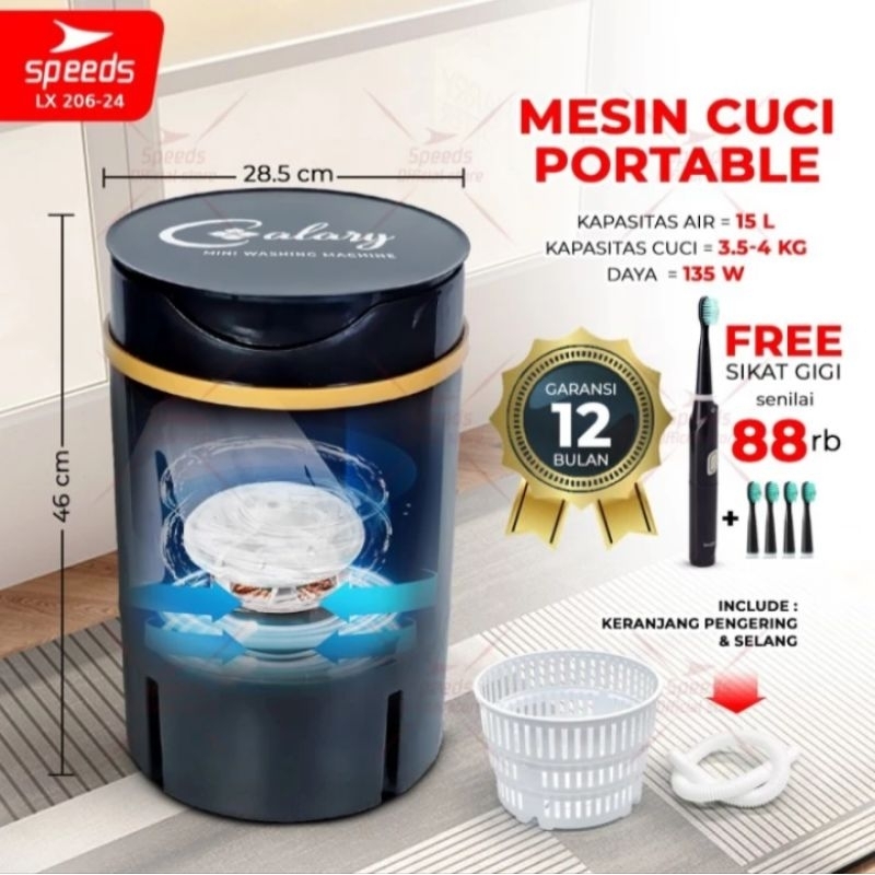 Pandaoma Mesin Cuci Mini Portabel Mini Washing Machine Pengering