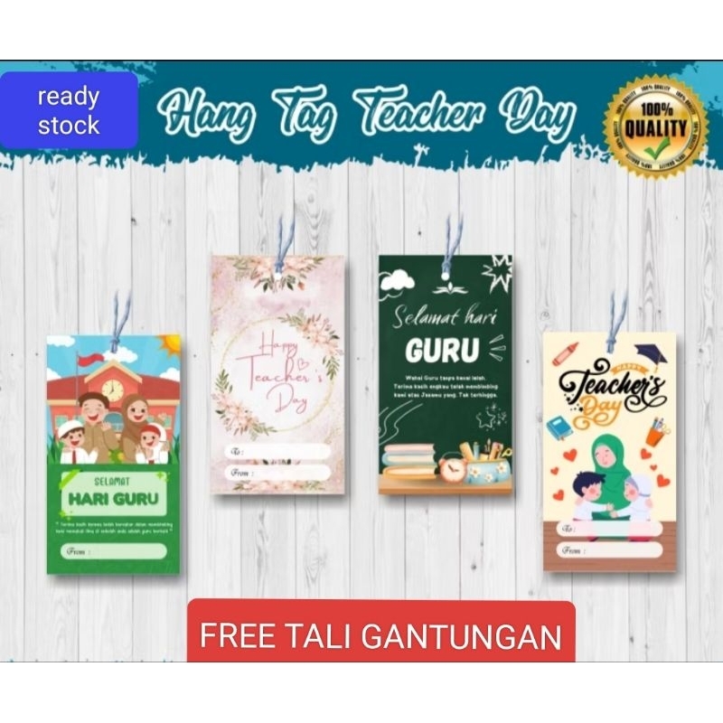 (10pcs) Free Tali Kartu Hang Tag Hari Guru Teacher's Day Card Kartu Hangtag