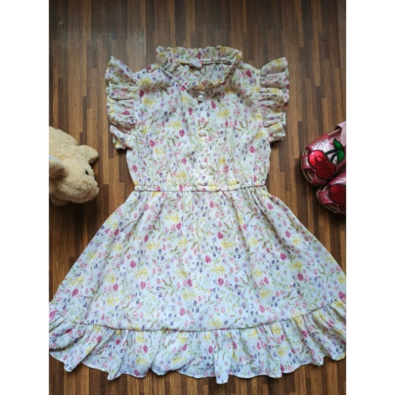 CHEEK FLORAL CHIFFON DRESS TAG SIZE 110 / 3-4Y