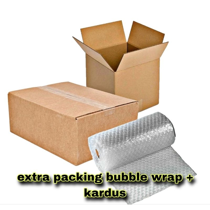 

Tambahan packing bubblewrap + kardus