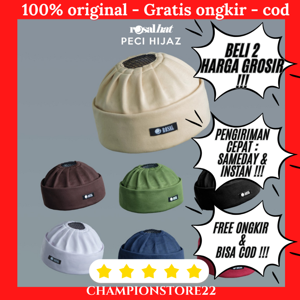 Peci Mesir Hijaz By Rosal Rompi Solat Topi Pria Dewasa Peci Ijazi Bahan Polos