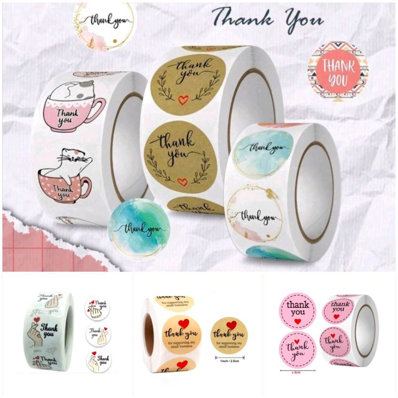 

30pcs Sticker label thank you | sticker lucu hantaran | sticker box kue makanan