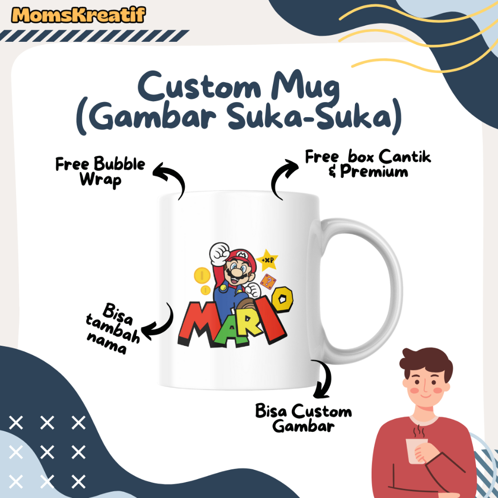 MUG CUSTOM WARNA PUTIH GAMBAR SUKA SUKA / MUG CUSTOM / MUG CUSTOM GAMBAR/ SOUVENIR