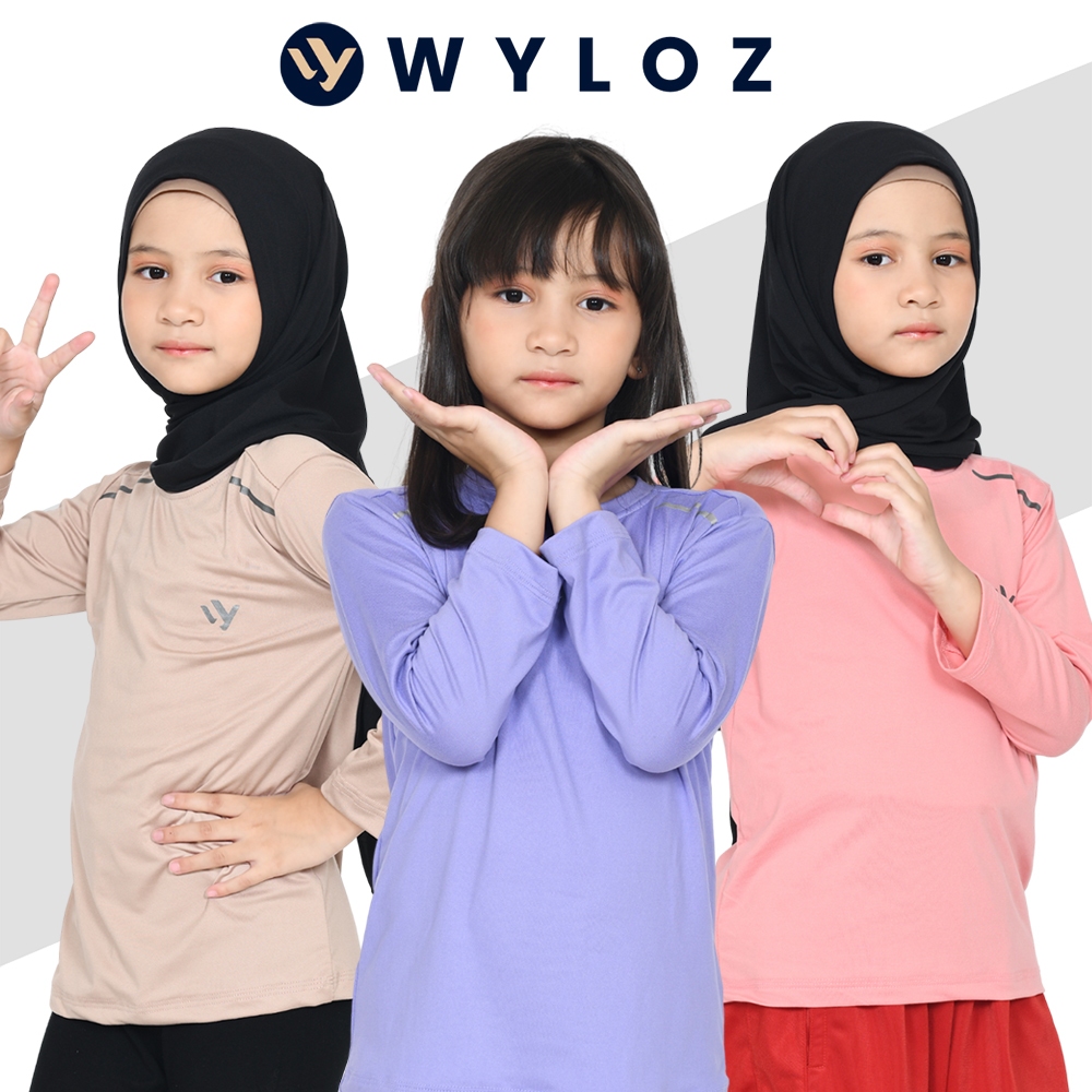 Wyloz Olahraga Anak Kaos Olahraga Anak Perempuan Dry Fit Lengan Panjang Jersey Lari Olahraga Anak Pe