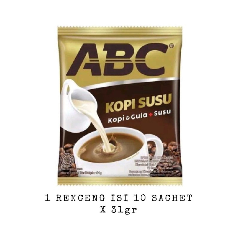 

Kopi ABC Susu 1 Renceng Isi 10 Sachet x 31gr