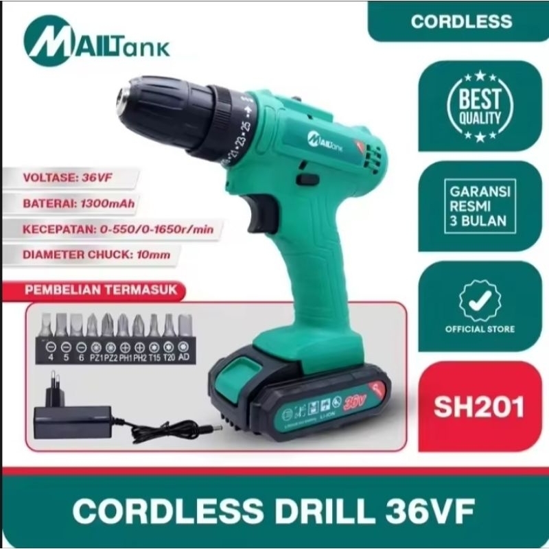 MAILTANK SH201 Mesin Bor cordless Drill Bor Baterry Cas 12V Baterry Garansi Resmi mailtank