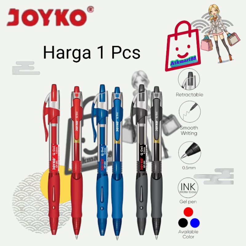 

( Per Pcs ) JOYKO Pulpen GP-265 Q Gel 0.5 mm