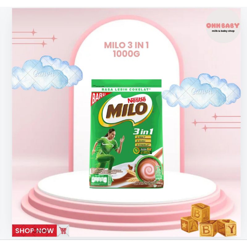 Milo 3 in 1 1kg|Milo bubuk 1kg