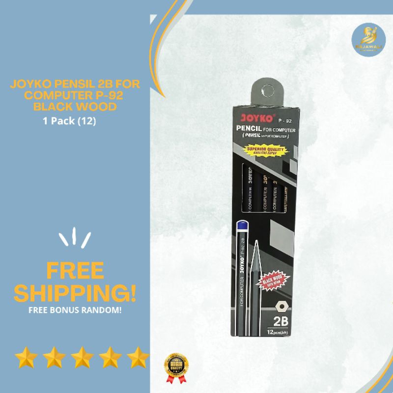 

Pensil 2B Kayu Hitam Merk Joyko / 1 Pack (12) Eceran 6 Pcs & 1 Pack / Kayu Hitam Warna Pensil Terbaik