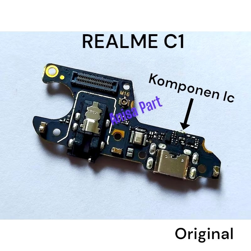 Connector Charger Realme C1 original Full Komponen Ic Papan Board Charger Mic Realme C1