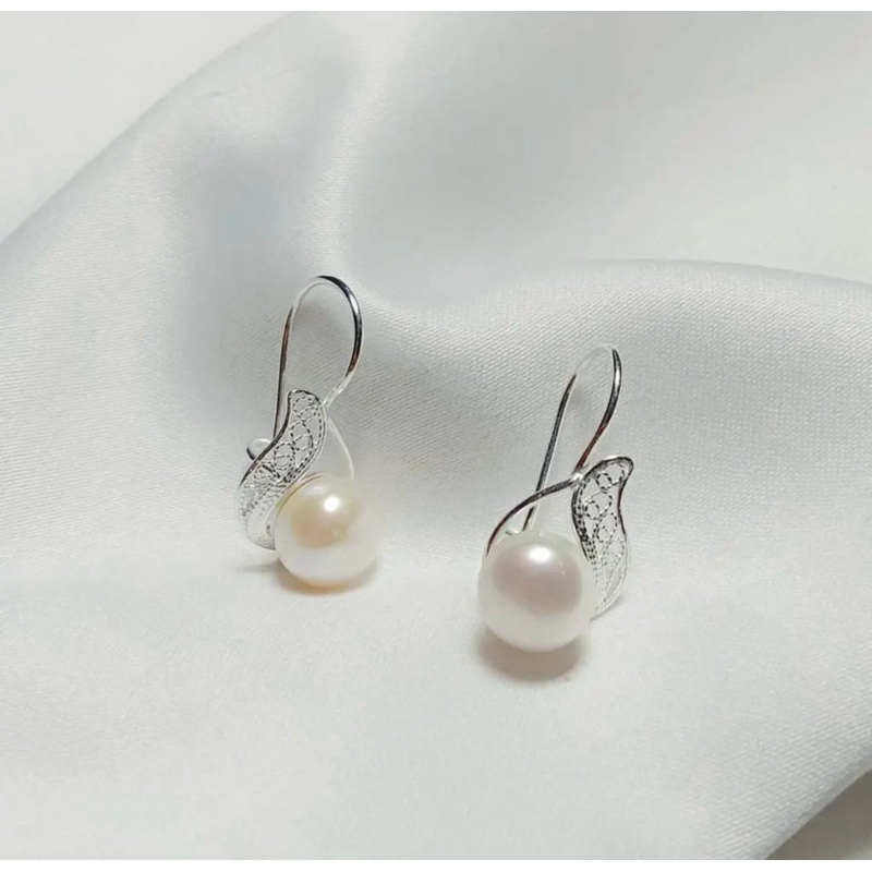 Anting perak925 mutiara air tawar asli lombok Anting anting wanita Anting mutiara lombok asli Anting