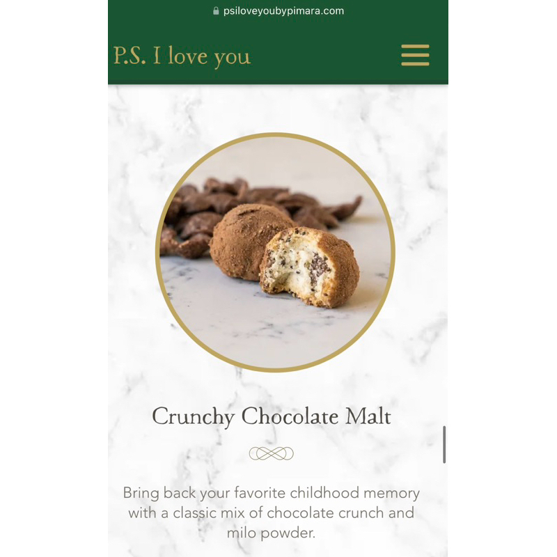 

Ready Stock P.S I Love You Macadamia Ball Cookies Crunchy Chocolate Malt Size S Original Bangkok Thailand