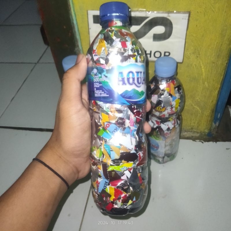 Ecobrick Botol Aqua 600ml - Ecobrick Botol Lemineral 600ml - Ecobrick Ramah Lingkungan Murah Isi Pad