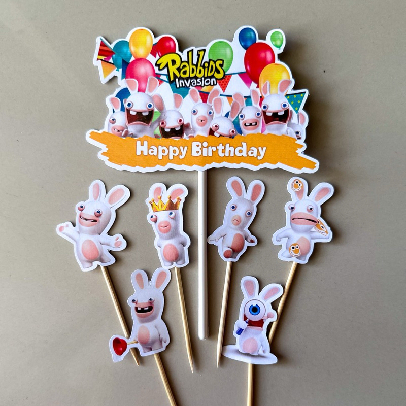 TOPPER RABBID INVASION / (LA-001) TOPPER CAKE RABBID INVASION / CAKE TOPPER RABBIT INVASION / TOPPER