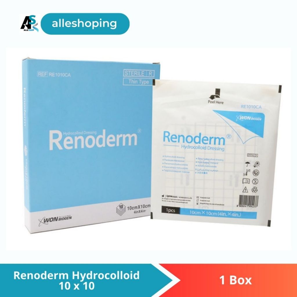 Renoderm Hydrocolloid Dressing 10 cm x 10 cm / Box isi 10 pcs / Perawatan luka modern