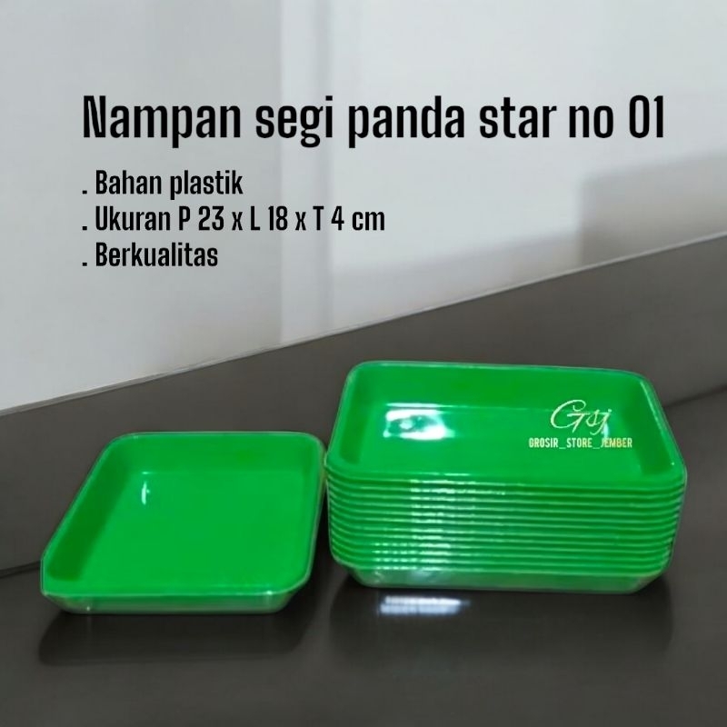 Nampan segi panda star no1 dx - nampan kue lapis 23x18x4 cm plastik