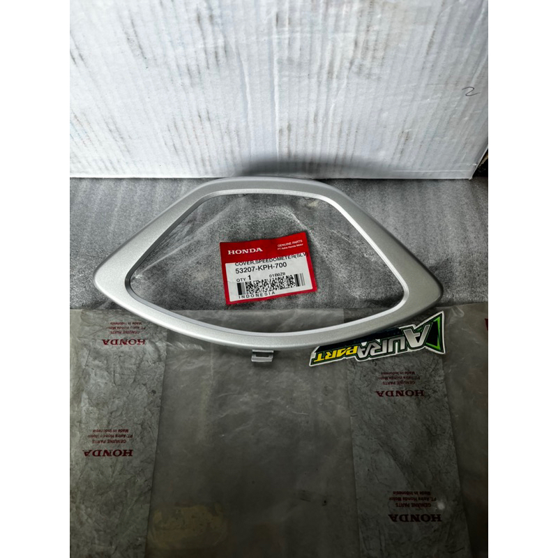 Cover list speedometer spedo spido Speedo spido Honda Supra 125 silver ORIGINAL asli 53207-KPH-700