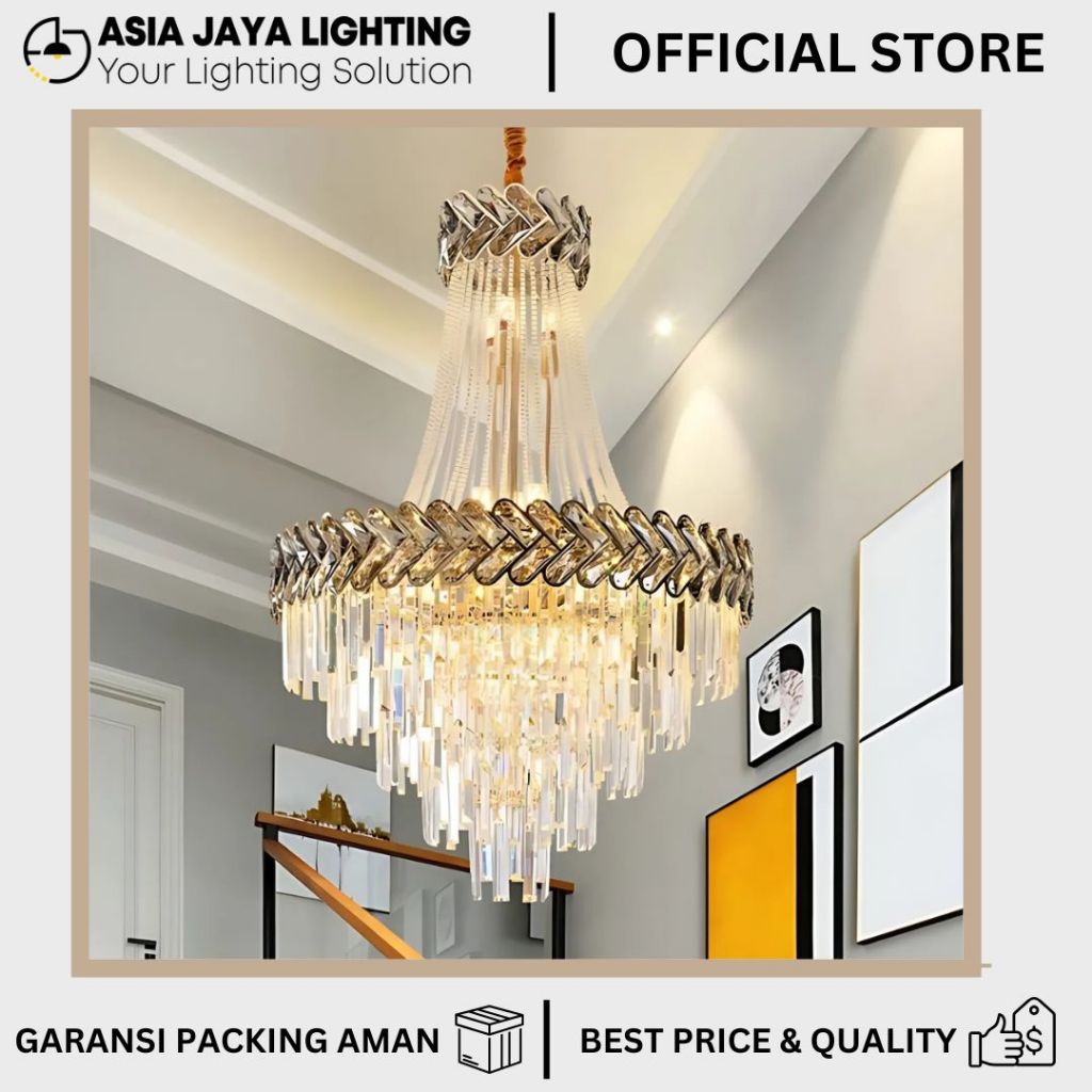 LAMPU GANTUNG KRISTAL / LAMPU KRISTAL HIAS / LAMPU KRISTAL GANTUNG / CHANDELIER KRISTAL / LAMPU KRIS