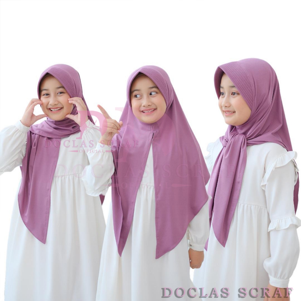 Hijab Segitiga Instan Pet Antem Jersey Jilbab Anak Perempuan Remaja 7 - 13 Tahun // Hijab Instan