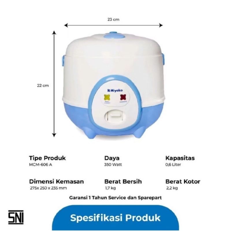 MAGIC COM MIYAKO MINI RICE COOKER 0,6 LITER