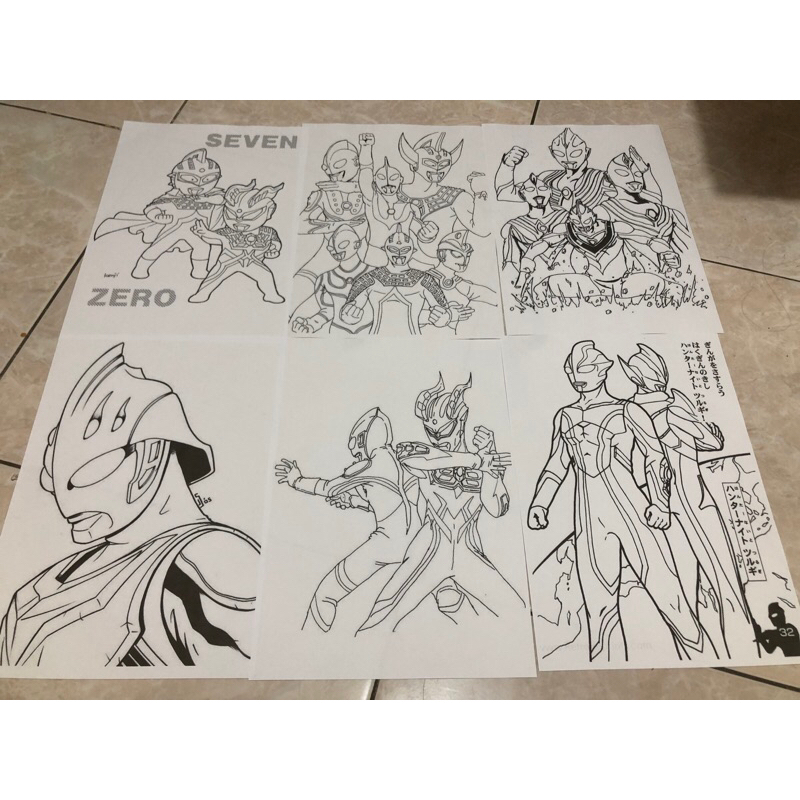 PR02 MEWARNAI GAMBAR ULTRAMAN UNTUK SD TK PAUD KERTAS HVS 100gr BUKAN BUKU MEWARNAI
