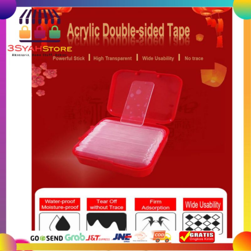 

Double Tape Washi Perekat Tahan Air 60pcs