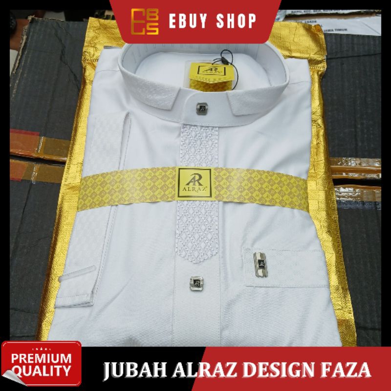 JUBAH PUTIH ALRAZ LENGAN PENDEK / GAMIS AL RAZ KATUN PREMIUM / JUBAH MODEL FAZA / Gamis Ikaf Pendek