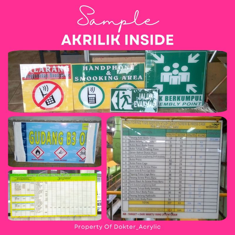 

Akrilik Inside (Gambar Dipasang dibelakang) Awet Hingga 10Th