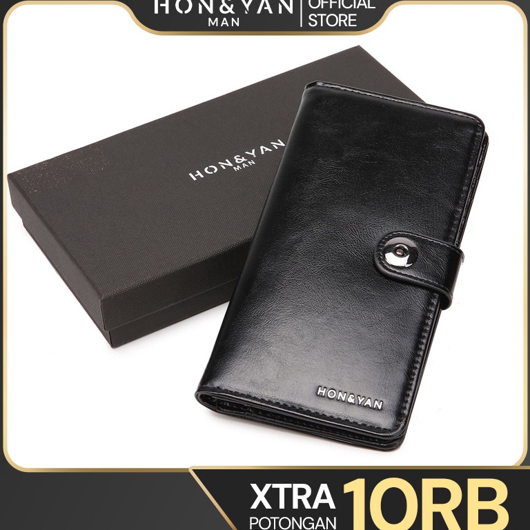 Harga Spesial HONYAN MAN Dompet Pria Panjang Bahan Kulit PU Premium Magnet Original  Oscar Long Wall