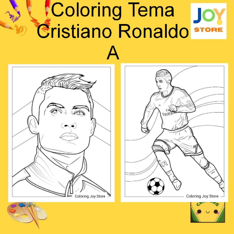 

Kertas Gambar Mewarnai ukuran A4 dan A5 150 gsm - Coloring Paper Tema Cristiano Ronaldo A Toko Joy Store