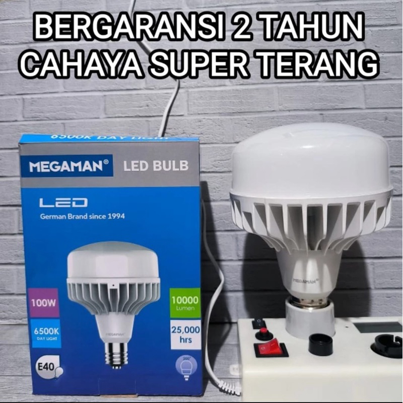 MEGAMAN Bohlam Lampu Led 100W Daylight 100 Watt Cahaya Putih 6500K Fiting E40