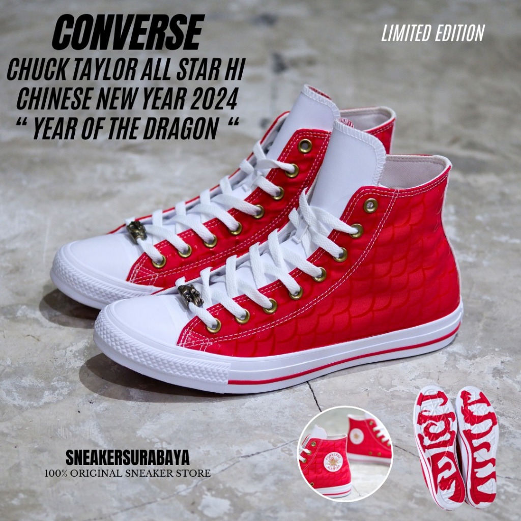 CONVERSE CHUCK TAYLOR ALL STAR HI CHINESE NEW YEAR OF THE DRAGON RED