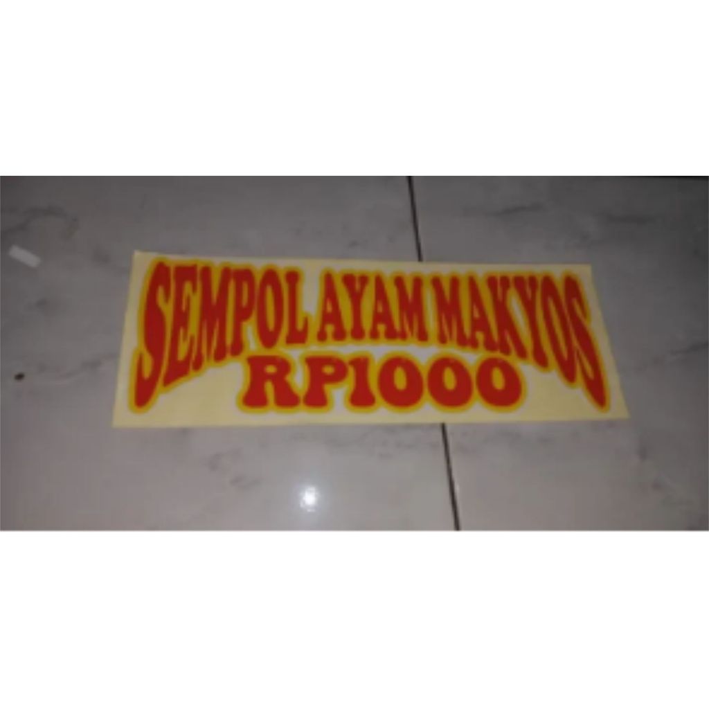 

Stiker Vinyl nama Grobak Etalase ukuran 10 x 30 cm anti luntur#
