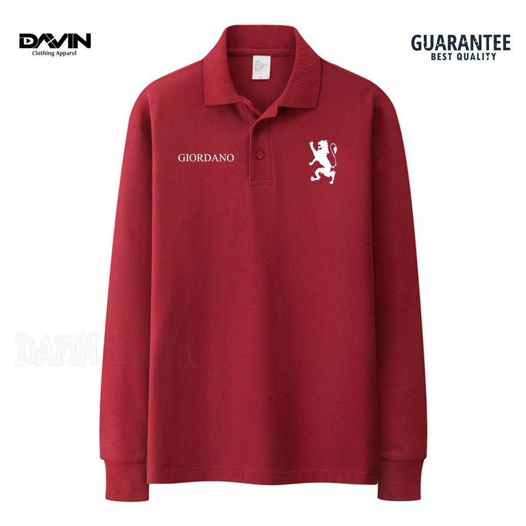 Kaos Kerah Pria Polo shirt Lengan Panjang Giordano Classy