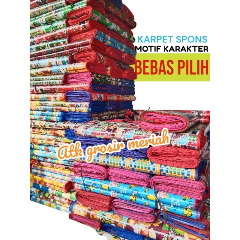 KARPET SPONS 200 X 120 CM/ TEBAL/karpet spons tikar karakter 200x120/KARPET MOTIF