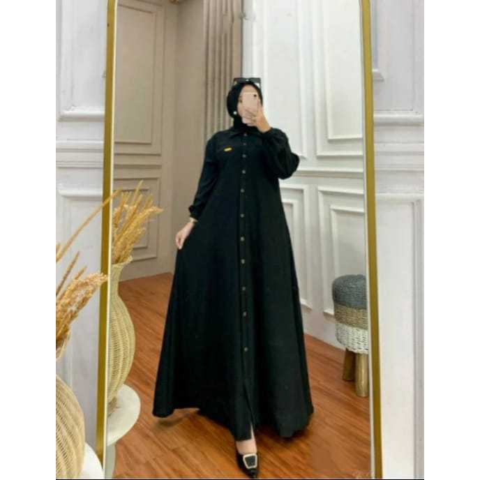 Baju Gamis Polos Wanita Terbaru Model Kekinian Lebaran 2025 Viral Bahan Rayon Premium